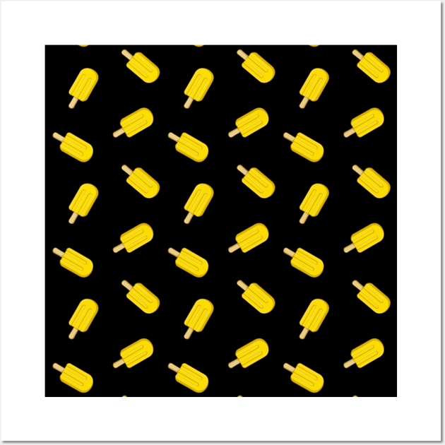 Lemon Ice Cream Stick Pattern Wall Art by sifis